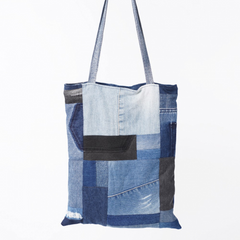 Handmade Upcycled Denim Large Tote Bag