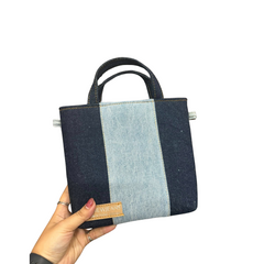 Handmade Upcycled Denim  Mini Tote Bag 1