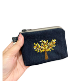 Handmade Upcycled Denim Small Embroidered Wallet 2