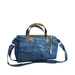 Handmade Upcycled Denim Travel Bag