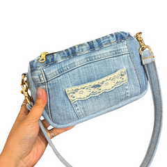 Handmade Upcycled Denim Underarm Bag 1