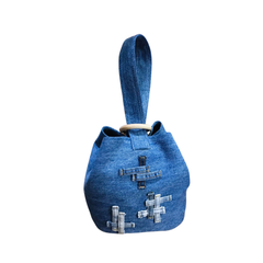 Handmade Upcycled Denim  Bucket Bag 2