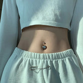 Heart-shaped Belly Button Piercing For Women Handcrafted 925 Sterling Silver