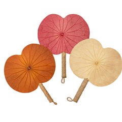 Horizontal Lotus Leaf Handheld Fan