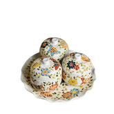 Hundred Flowers Carved Ceramic Jam Set