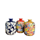 Hundred Flowers Ceramic Vase With Tapered Mouth