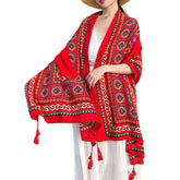 Large Hand-Woven Brocade Scarf