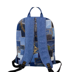 Handmade Upcycled Denim Large Backpack