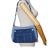 Handmade Upcycled Denim Large Size Armpit Bag