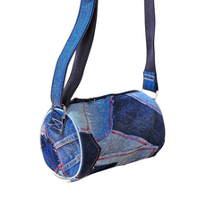 Handmade Upcycled Denim Large Strap Crossbody Bag 2