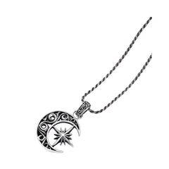 Men's Moon Pendant Handcrafted 925 Sterling Silver