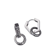 Men's Polygonal Earrings Handcrafted 925 Sterling Silver