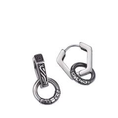Men's Polygonal Earrings Handcrafted 925 Sterling Silver