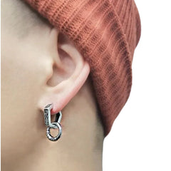 Men's Polygonal Earrings Handcrafted 925 Sterling Silver