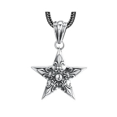 Men's Star-Shaped Pendant Handcrafted 925 Sterling Silver