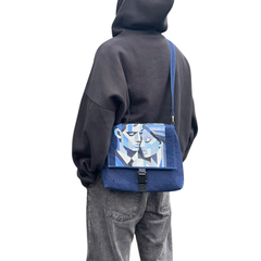 Handmade Upcycled Denim Men's Crossbody Bags