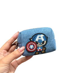 Handmade Upcycled Denim Mini Box Wallet 1