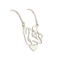 Mother and Child Necklace Handcrafted 925 Sterling Silver