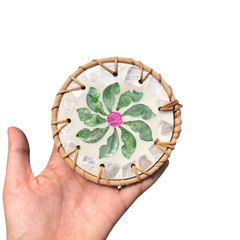 Mother-Of-Pearl Rattan Coasters 1
