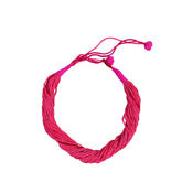 Multi Strand Necklace Mulberry Silk Handcrafted