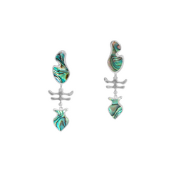 Novelty Handmade Abalone Shell Silver Earrings