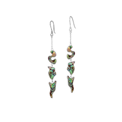 Novelty Handmade Abalone Shell Silver Earrings