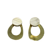 Oval Buffalo Horn Earrings