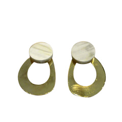 Oval Buffalo Horn Earrings