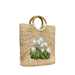 Oval Water Hyacinth Shoulder Bag 2