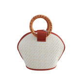 Palm Leaf Bag With Rattan Handle