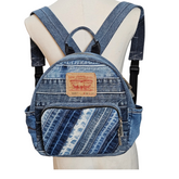 Handmade Upcycled Denim Peony Backpack