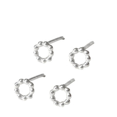 Polka Dot Hoop Earrings For Women Handcrafted 925 Sterling Silver
