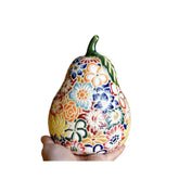 Porcelain Pomelo With Hundred Flower Carvings