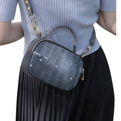 Handmade Upcycled Denim Rectangular Crossbody Bag