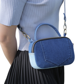 Handmade Upcycled Denim Rectangular Crossbody Bag