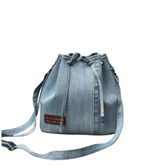 Handmade Upcycled Denim Drawstring Bag