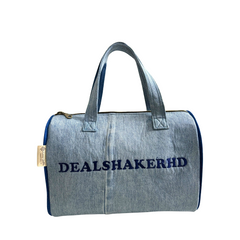 Handmade Upcycled Denim Round Drum Bag