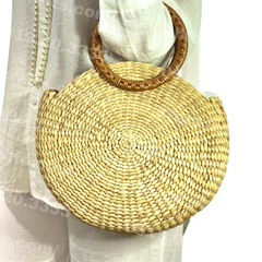 Round Water Hyacinth Bag