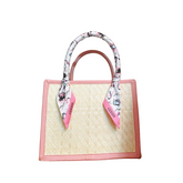 Sakura Sedge Bag Mixed With Silk Scarf