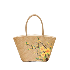 Sedge Bag With Floral Pattern