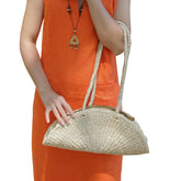 Semicircular Banana Fiber Handbag
