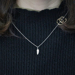 Small Necklace With Leaf Pendant Handcrafted 925 Sterling Silver