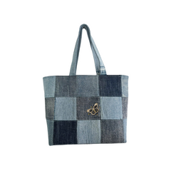 Handmade Upcycled Denim Small Tote Bag