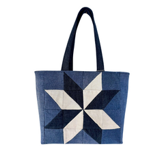Handmade Upcycled Denim Small Tote Bag
