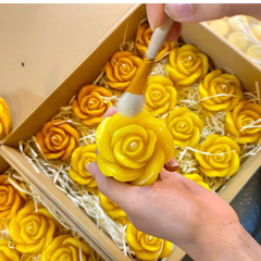 Smokeless Beeswax Rose Candle