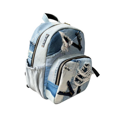 Handmade Upcycled Denim Soft Backpack 2