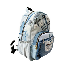 Handmade Upcycled Denim Soft Backpack 1