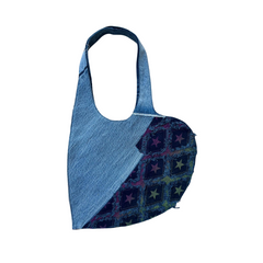 Handmade Upcycled Denim Soft Tote Bag 1
