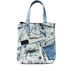 Handmade Upcycled Denim Soft Tote Bag