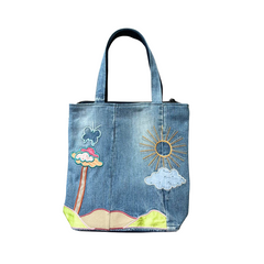 Handmade Upcycled Denim Soft Tote Bag